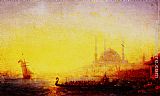 Constantinople Canvas Paintings - Constantinople Au Soleil Couchant